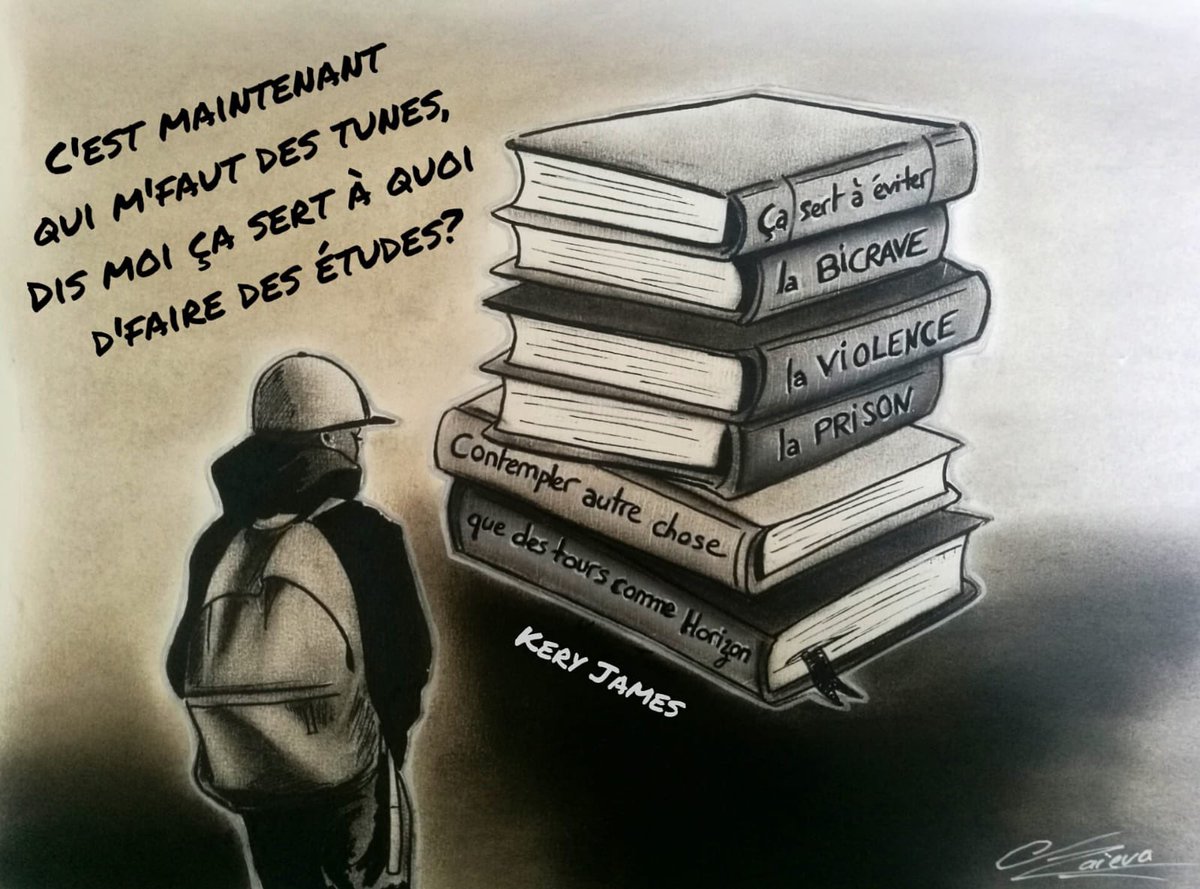 KeryJames's tweet photo. ✏ L'illustration de la semaine est de Maye Draw

La réponse à la question « Dis moi ça sert à quoi d'faire des études? » se trouve sur les livres...
⠀⠀⠀⠀⠀⠀⠀⠀⠀
Extrait de #LImpasse en feat avec Béné

💿 Album #ÀLombreDuShowBusiness sorti en 2008

#LaPunchLineDeLaSemaine https://t.co/XrjKlY6gsM
