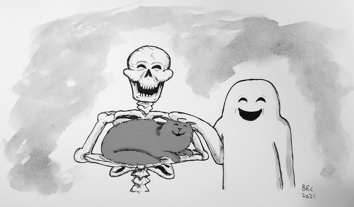HowlingBeast75's tweet photo. #catember2021 week 2 - verschmust/cuddly. Scully and Barnabas enjoying a cuddly kitty.
#catember
#catember21
#haunted_collective
#kleinekunstklasse https://t.co/wfLufFM69c