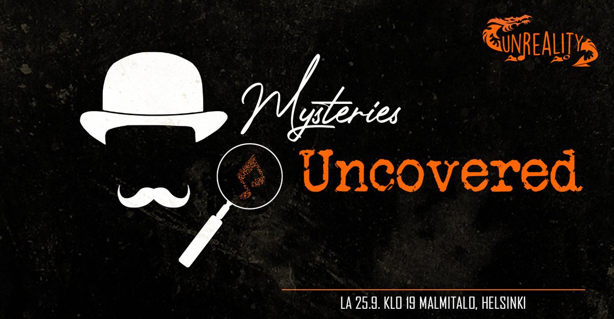 Unrealitykuoro's tweet photo. 🔎 Unreality: Mysteries Uncovered – la 25.9.2021 klo 19.00 🔎
Unreality esittää arvoituksellista musiikkia elokuvista, peleistä ja animaatioista. Lipunmyynti on nyt käynnissä, nähdään Malmitalossa! https://t.co/1P7dvbbWdi https://t.co/sHMOIUCOBx