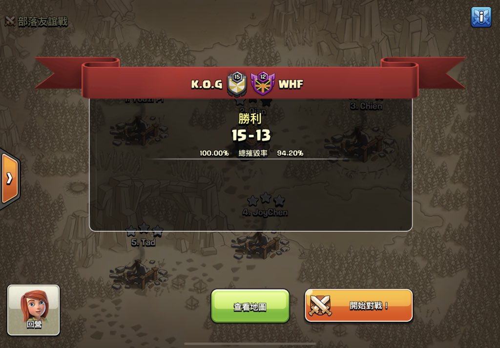 Round 64 of <a href="/eventshubcoc/">Events Hub</a> 
GG <a href="/WHFclan/">WHF</a> 

Triple by:
<a href="/Chien_CoC/">Chien</a> 
<a href="/Youzi_Pi/">Youzi Pi</a> 
@Tad_kog 
<a href="/Qian_CoC/">Qian</a> 
@PetrichorChen23