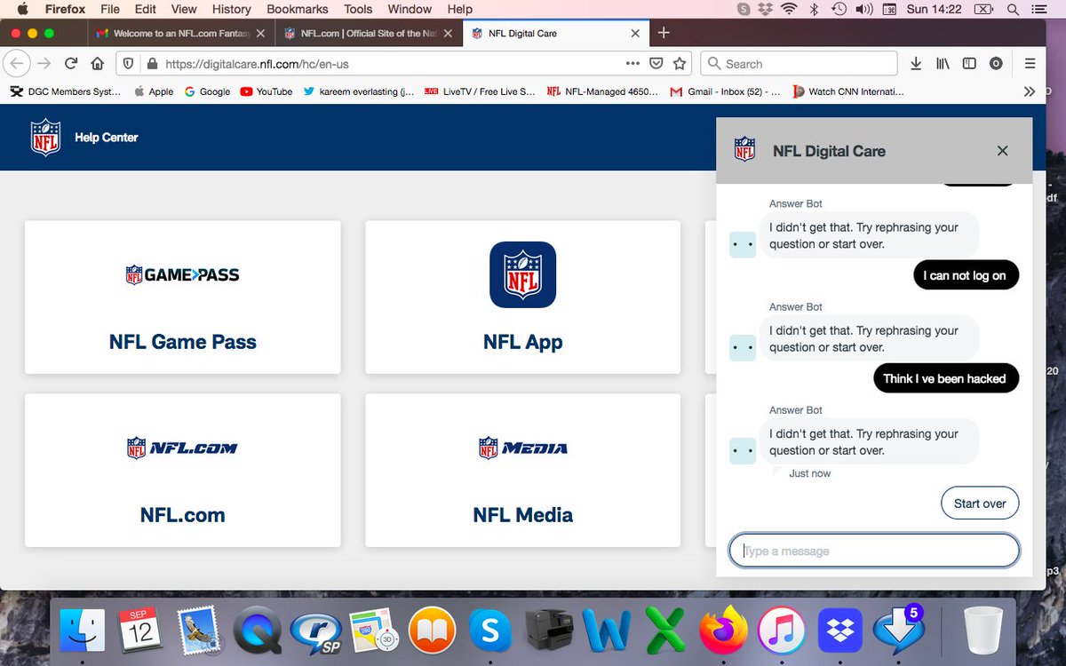 johnbronski87's tweet photo. @NFLFantasy @nflnetwork   please check for hackers on your system. Got locked out of my 3 fantasy teams this afternoon. https://t.co/aMWhORdrKn