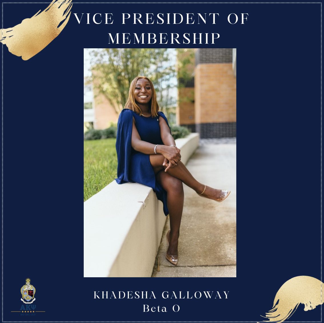AKPsi_UCF's tweet photo. It is with great pleasure that we officially introduce to you our Fall 2021 Executive Board.

Meet our Vice President of Membership, Khadesha Galloway! 💛💙

#Nx #PrincipledBusinessLeaders #UCF21 #UCF22 #UCF23 #UCF24 #UCF25 https://t.co/0cztx0z6P5