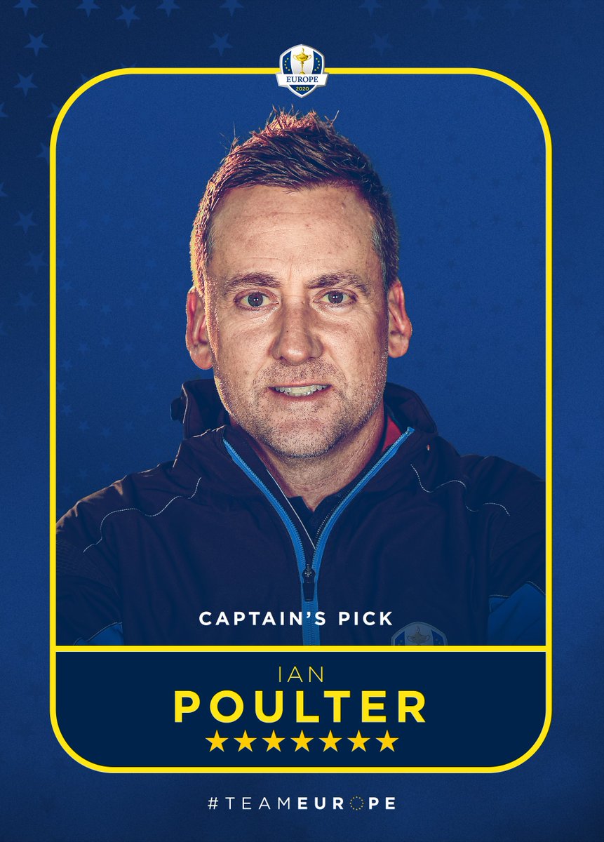 RyderCupEurope's tweet image. IAN POULTER 🏴󠁧󠁢󠁥󠁮󠁧󠁿

The Postman is heading to Whistling Straits for his 7th #TeamEurope appearance.