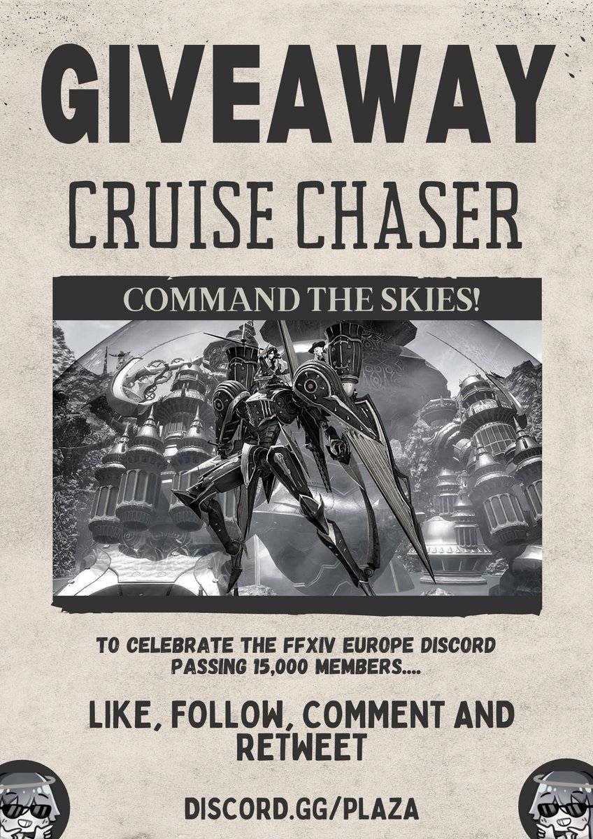 15,000 #DISCORD MEMBERS !?!?!?!

To celebrate we're running a #ffxiv / #ff14 giveaway!

❤️Like
💪Follow
🔁Retweet
💬Comment

Winners will be drawn on 26th September.