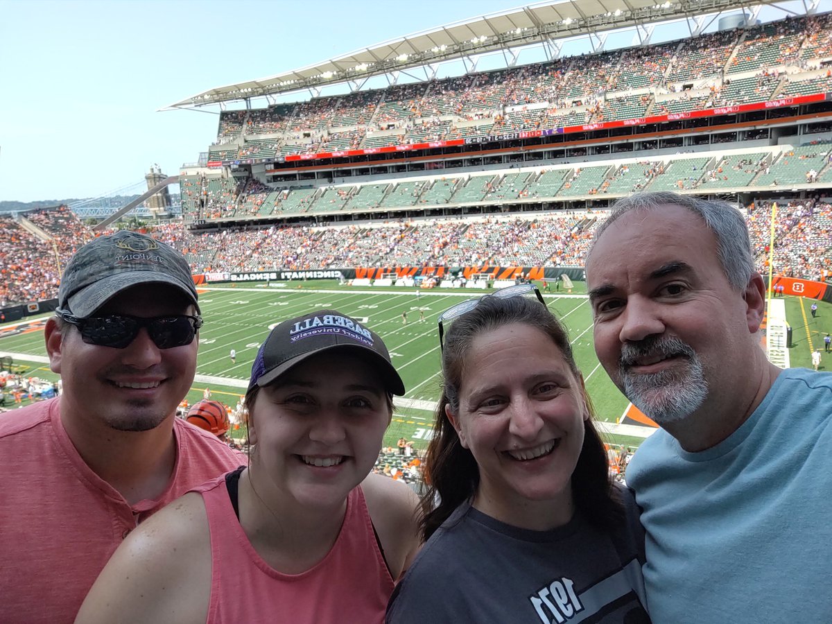 MrDanCheney's tweet photo. Trailing at the half, but still having a great time in #Cincy! #Skol https://t.co/46sDxgVORO