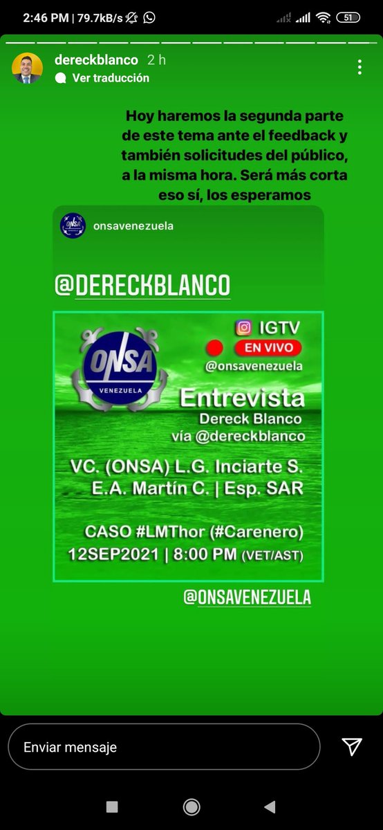 marialexa82's tweet photo. Hoy 12 sep, 8:00 pm, segunda entrevista de Dereck Blanco al VC ONSA Luis Invitarte y a al Esp SAR E.A. Martín, caso LMThor #latortuga #Higuerote #LaOrchila https://t.co/FDxVcEhjBr