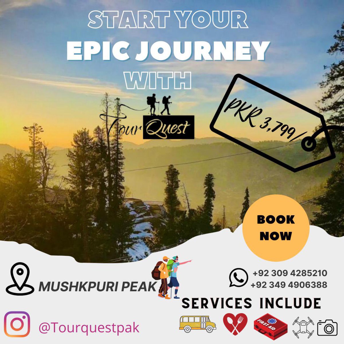 Tourquestpk's tweet photo. Departure 18-09-2021

TOUR QUEST  presents  1 Day Trip to Mushkpuri Top Trek

𝗗𝗔𝗧𝗘
18 September 2021
• LHR Departure: 11:00 pm 
• ISB Departure:  05:00 am 
#lahore #trips #pakistan https://t.co/EDXDKdedGU