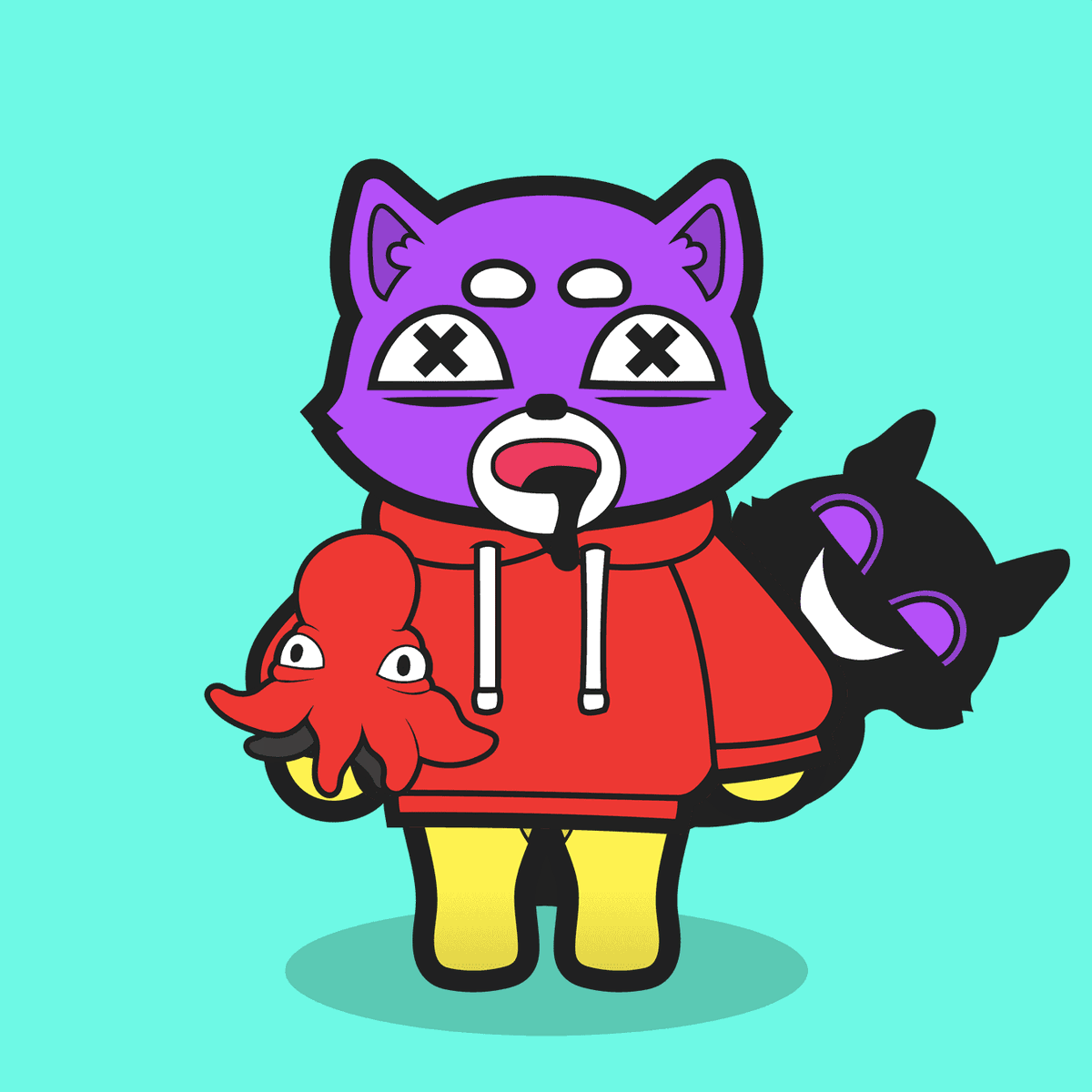 Shitty_Animals's tweet photo. Introducing Shitty Animal #341 - Knocked out Drunk SA Citizen with Purple Ghost Holding a pet Octopus
#Rarity - Rare

Mint your #ShittyAnimals #NFTs today at https://t.co/U30ub1lsV1 
#openseaio #openseaartists #nftcollector 
#NFTGaming #Drunk_Dazed https://t.co/nijmMt9VBM