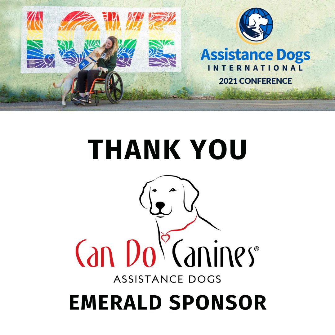 adiintl's tweet photo. Huge thank you to our Emerald sponsors @CanDoCanines for their support of this year's virtual conference. Without your support all this learning would not be possible.  Tell us which session you're most looking forward to over the next 4 days? 

#WhyADI #adintl https://t.co/JWLFeinHId