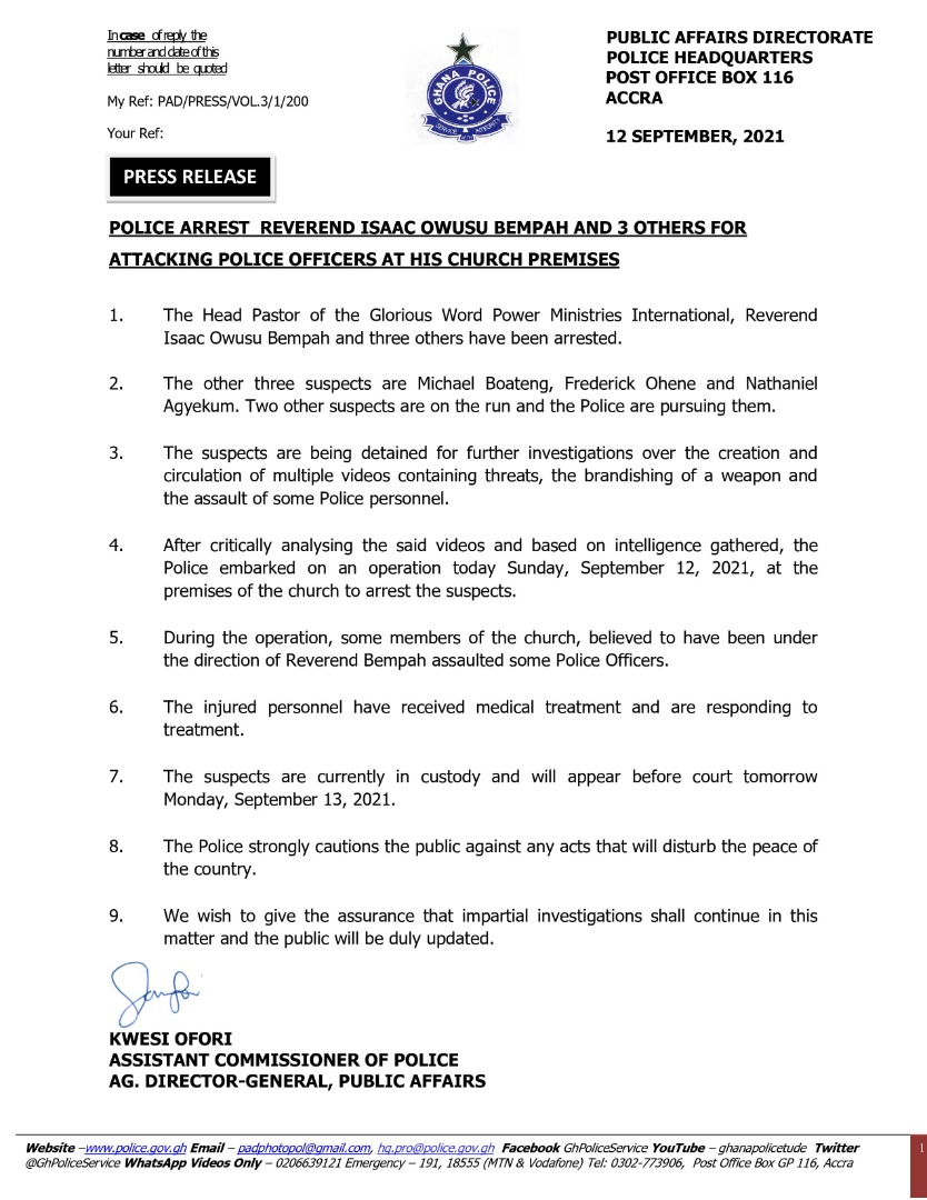 lightfm94's tweet image. Police arrest Rev. Isaac Owusu Bempah and 3 others for attacking police officer at his church premises

#LightFm