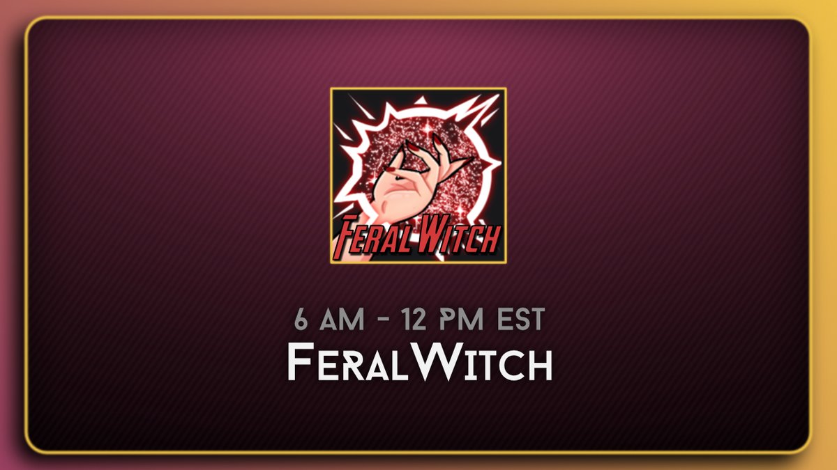 OMLEvent's tweet image. Taking over from Rio is @AFeralWitch hosting Block 21! 

Feral is another one of our veteran streamers! This is her 4th event with us! She is also streaming for a full 6 hours ✨ Lets show her some love and get her to her goal of $200!

twitch.tv/onemorelightev…