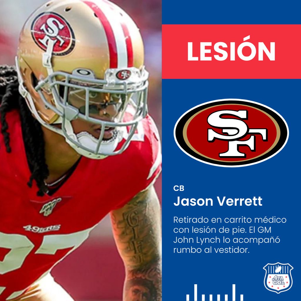 precionfl's tweet photo. #JasonVerrett lesionado... de nuevo. 🤕🏈 #49ers #CuartayGol https://t.co/uH5wWF8H6G