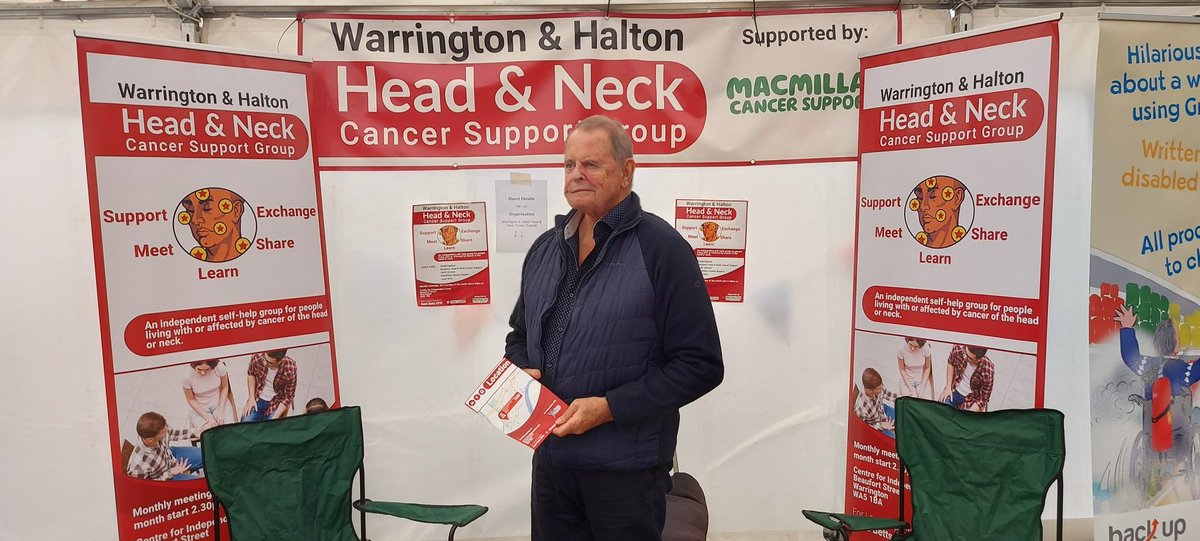 Dave Betts QPM at Disability Awareness Day. Fouder and Chair of the Warrington and Halton Head and Neck Cancer Support Group. For those living with and affected by cancer of the Head and neck.