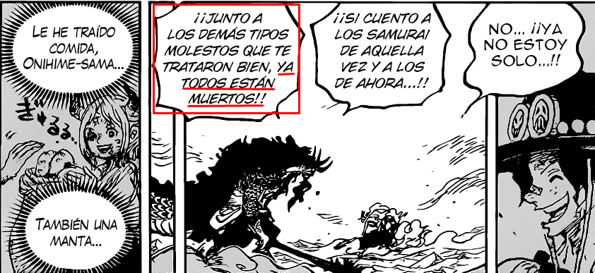 RosinanteDQ's tweet photo. Y aquí podría estar la razón por la cual Kaidou y King fueron a debilitar a Barbablanca cuando éste se dirigía a rescatar a Ace a Marineford. Kaidou se debió enterar de que Ace era amigo de Yamato y quería que fuese ejecutado y para eso debía impedir que Barbablanca le rescatara. https://t.co/fXpN4uKOAG