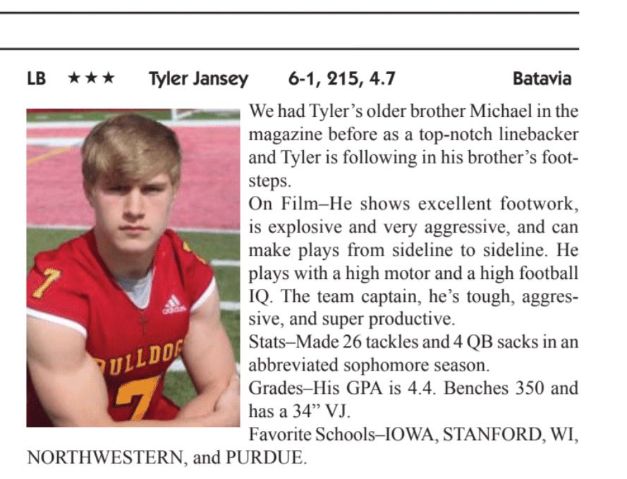 Tyler Jansey (@tylerjansey) on Twitter photo Thank you <a href="/LemmingReport/">Tom Lemming</a> for featuring me in your Prep Football Underclass Magazine. Appreciate the article. <a href="/BataviaFootball/">Batavia Football</a> @SWiltfong247 <a href="/On3sports/">On3</a> <a href="/DeepDishFB/">DEEP DISH FOOTBALL</a> <a href="/EDGYTIM/">Timothy “EDGYTIM” OHalloran</a> @Rivals_Clint <a href="/PrepRedzoneIL/">Prep Redzone Illinois</a> <a href="/PF_Train_Insane/">ProForce Training</a> <a href="/adamgorney/">Adam Gorney</a> Thank you <a href="/LemmingReport/">Tom Lemming</a> for featuring me in your Prep Football Underclass Magazine. Appreciate the article. <a href="/BataviaFootball/">Batavia Football</a> @SWiltfong247 <a href="/On3sports/">On3</a> <a href="/DeepDishFB/">DEEP DISH FOOTBALL</a> <a href="/EDGYTIM/">Timothy “EDGYTIM” OHalloran</a> @Rivals_Clint <a href="/PrepRedzoneIL/">Prep Redzone Illinois</a> <a href="/PF_Train_Insane/">ProForce Training</a> <a href="/adamgorney/">Adam Gorney</a>