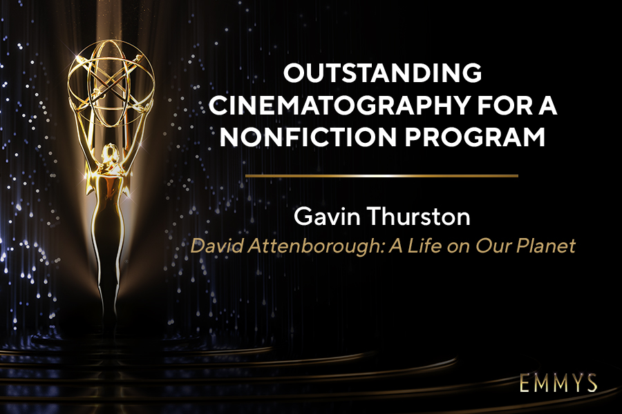 TelevisionAcad's tweet photo. And the #Emmy for Outstanding Cinematography For A Nonfiction Program goes to @GavinThurston for David Attenborough: A Life on Our Planet (@DavidALifeFilm)! 🎞 #Emmys #Emmys2021 https://t.co/QOYVrvPk0e