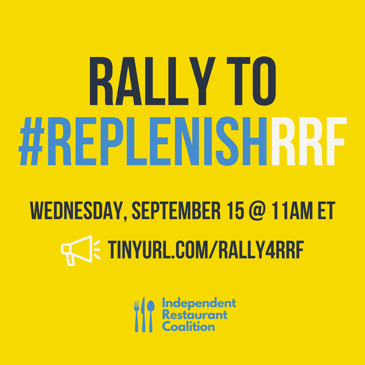 IndpRestaurants's tweet photo. Join the Independent Restaurant Coalition and special guest @chefjoseandres for a rally to replenish the Restaurant Revitalization Fund this Wednesday, September 15 @ 11AM ET.
📅 Register: https://t.co/ENpr1JTjO9 https://t.co/toM3U8yDWG