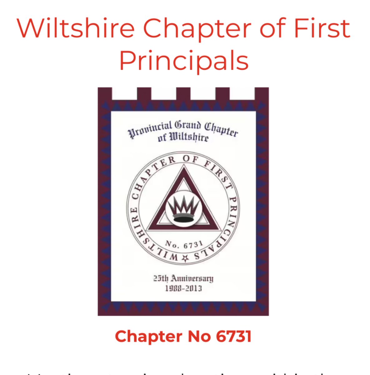 Friday 24 September will be a special evening for 'WCFP' No. 6731 @PGCWiltshire, as the Most Excellent Third Grand Principal Gareth Jones, OBE will be in attendance and will  address the 
Companions @GrandChapter