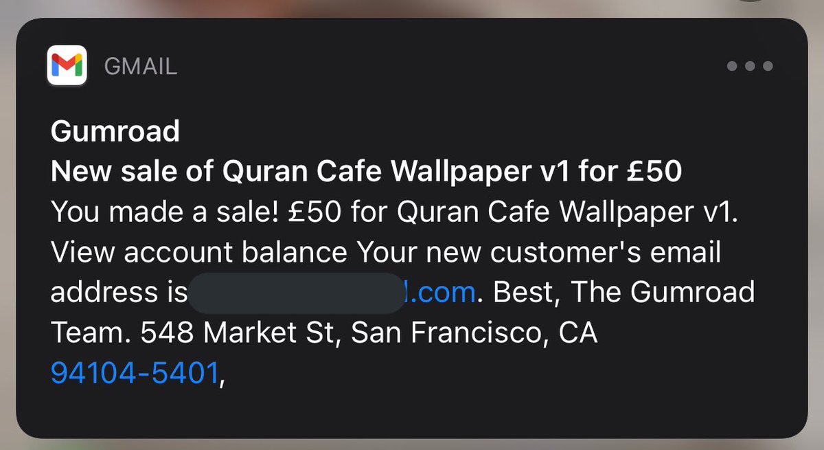 £50 🎉 AllahuAkbar Every penny In Shaa Allah will be going towards @qurancafe May Allah accept it from all of us 👇🏾👇🏾👇🏾 buy & donate to get a QuranCafe wallpaper. qurancafe.gumroad.com/l/#ZgShN