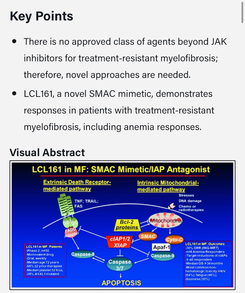 doctorpemm's tweet photo. Final results of a phase 2 clinical trial of #LCL161, an oral #SMACmimetic  for patients with myelofibrosis | @BloodAdvances | @ASH_hematology https://t.co/8xoW6tmkEN | @doctorpemm @MDAndersonNews et al | #MPNSM #leusm #endcancer https://t.co/YdIPwSxHQN