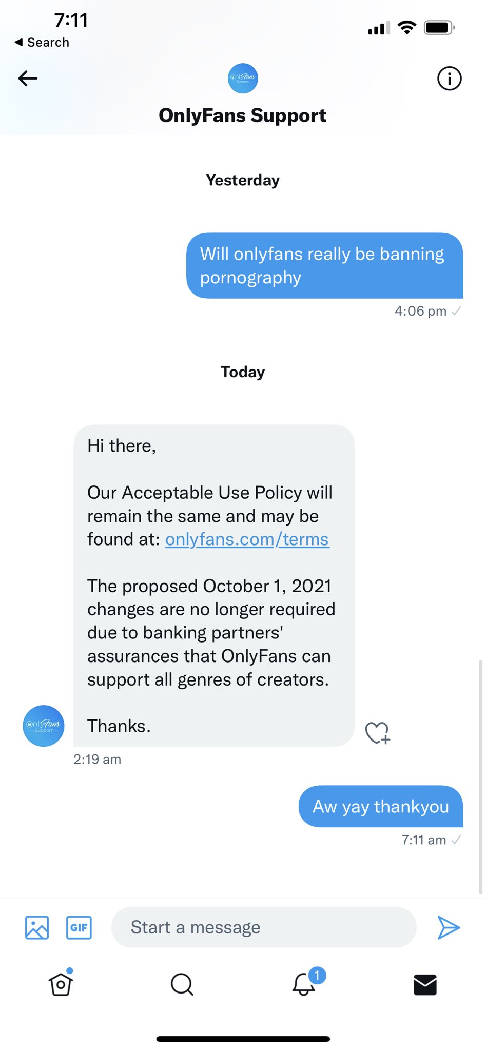 X 上的madi：「Just an update on whats happening @OnlyFansSupport thankyou for  accepting us all 💙 t.coUoyhiyTQWW」  X