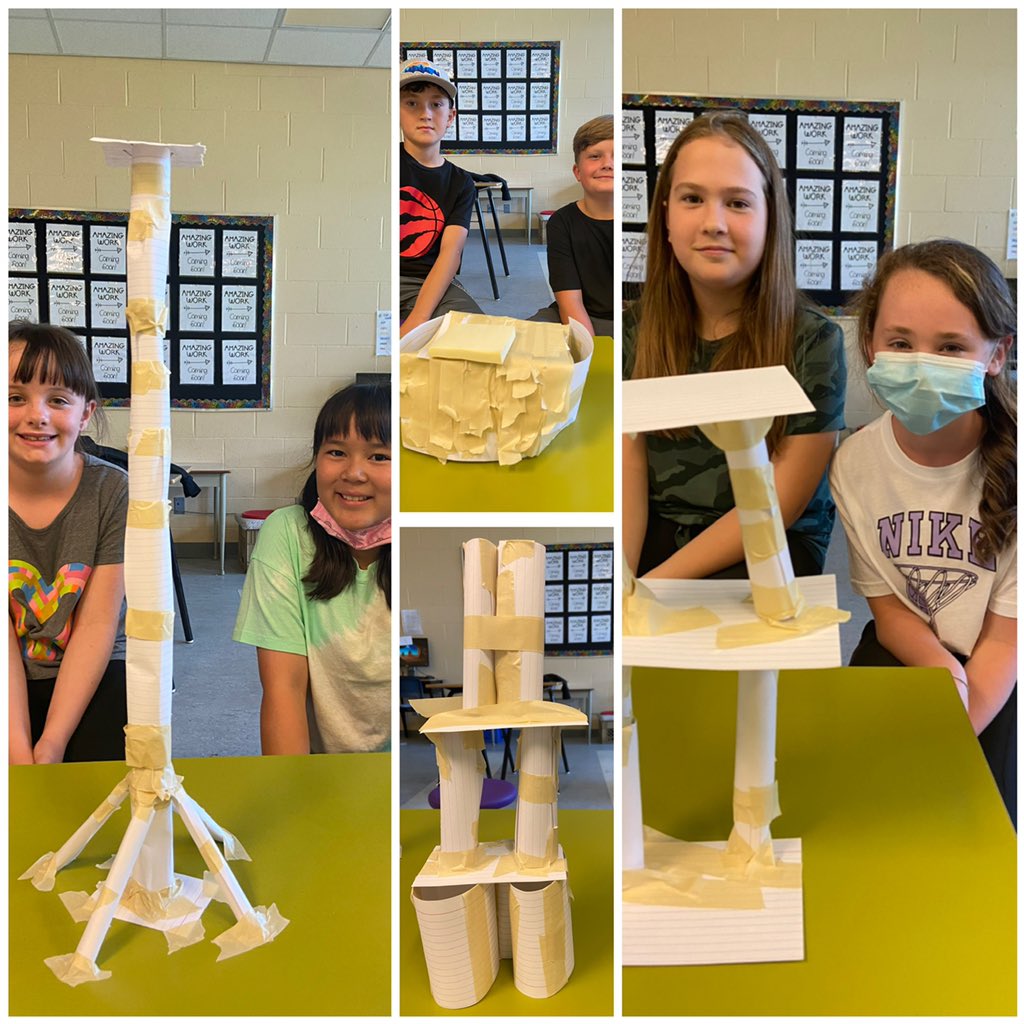 HDDawe's tweet image. We end the first week with a little team building #StemChallenge. “Who can build the tallest tower that can hold a pack of sticky notes for more than 5 seconds with the supplies given?”
@BrooksideInt #teamwork #trailanderror #designandredesign @nltatesic