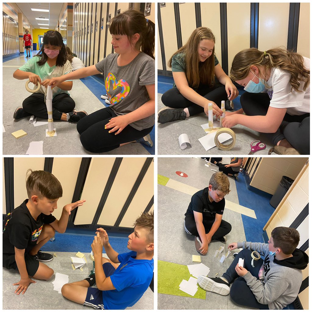 HDDawe's tweet image. We end the first week with a little team building #StemChallenge. “Who can build the tallest tower that can hold a pack of sticky notes for more than 5 seconds with the supplies given?”
@BrooksideInt #teamwork #trailanderror #designandredesign @nltatesic