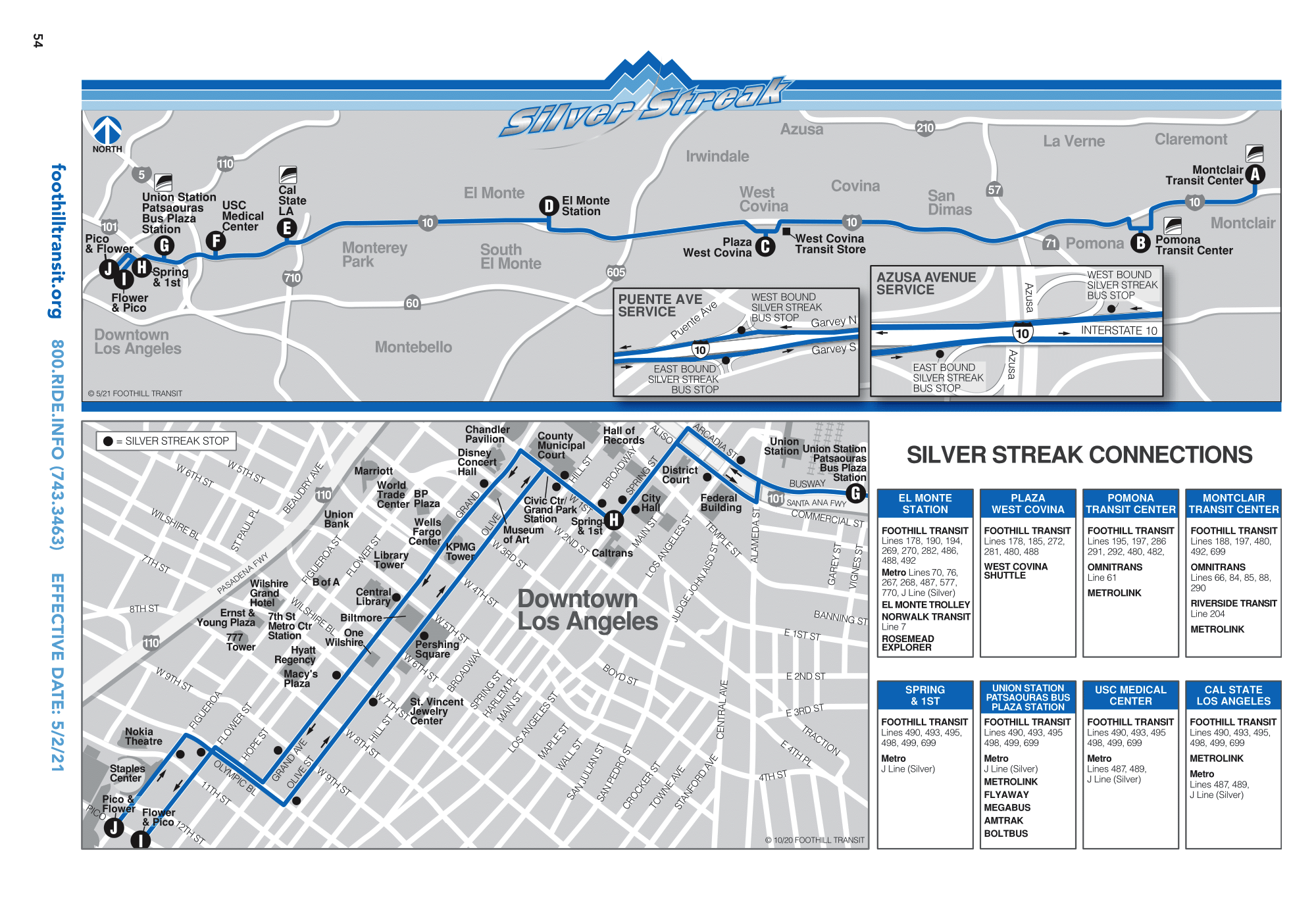 Kenny Uong on Twitter: "The 38-mile Silver Streak is the only  @FoothillTransit line that operates 24/7! 🚌🦉 It started service on March  18, 2007 &amp; connects Montclair, Pomona, West Covina, El Monte,