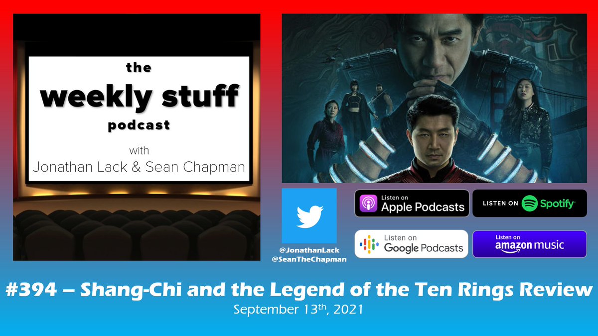 Tomorrow's podcast is a great one - a big in-depth review of #ShangChi, which rules, plus discussion of the Matrix 4 trailer, PlayStation news, and more! Be sure to subscribe! https://t.co/Unx9iOhltR https://t.co/AplD3Bl2OE