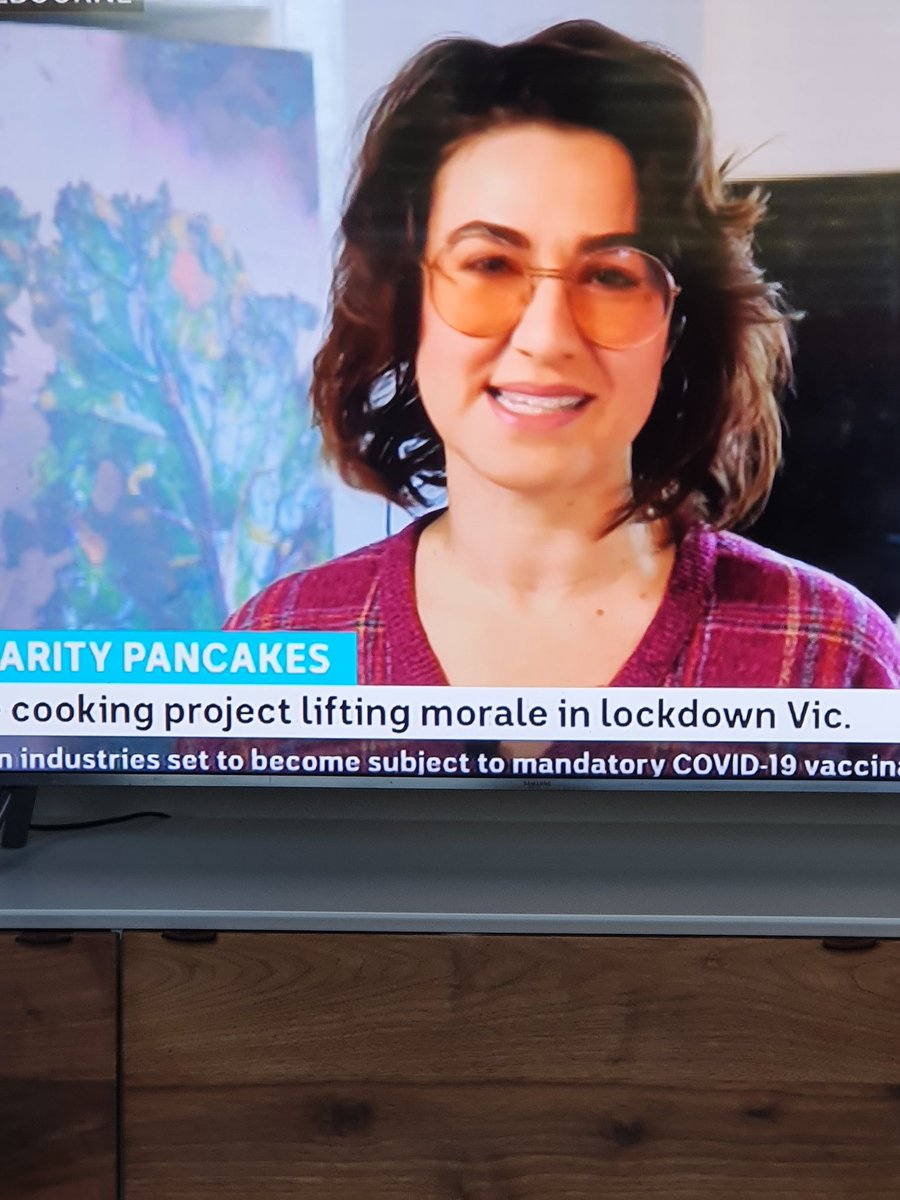 karan_white_'s tweet photo. Watching you and @SandroDemaio on @abcnews this morning and being distracted by your #IPOV fridge @aliceinframes Kudos to you and Sandro for the joyous #SolidarityPancakes https://t.co/MM4L9G5N98
