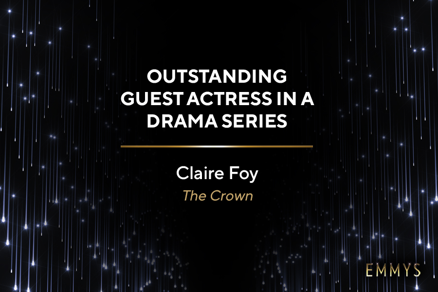 TelevisionAcad's tweet photo. Make way for the Queen! Claire Foy just won the #Emmy for Outstanding Guest Actress In A Drama Series for @TheCrownNetflix! #Emmys #Emmys2021 https://t.co/aDAi0cDPyb