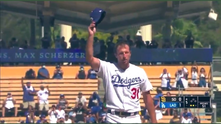 He tipped his cap to the crowd and again reminds us of Vin Scully’s quote from the movie For Love of the Game:

“...And tonight I think he might be able to use that aching old arm one more time to push the sun back up in the sky and give us one more day of summer.”

#MaxScherzer