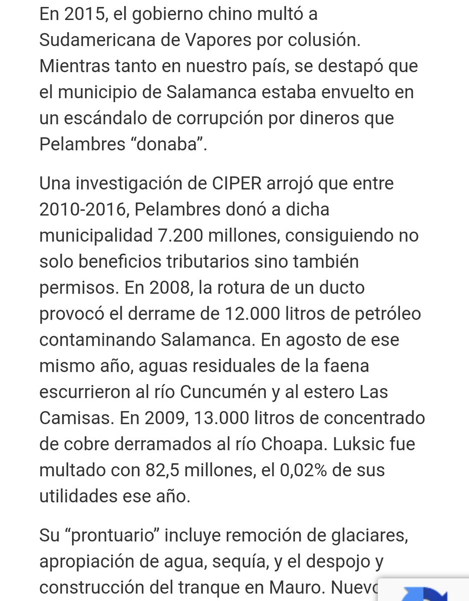 Luksic el que destruyó a un gobierno que no hacía como él quería

el que nos dijo soy poderoso y tengo influencias
el que instaló a Luchetti en un humedal
el que rompe glaciares
el que contamina nuestra agua
el que compró el banco con plata del estado

#ApagaEl13 canal mentiroso