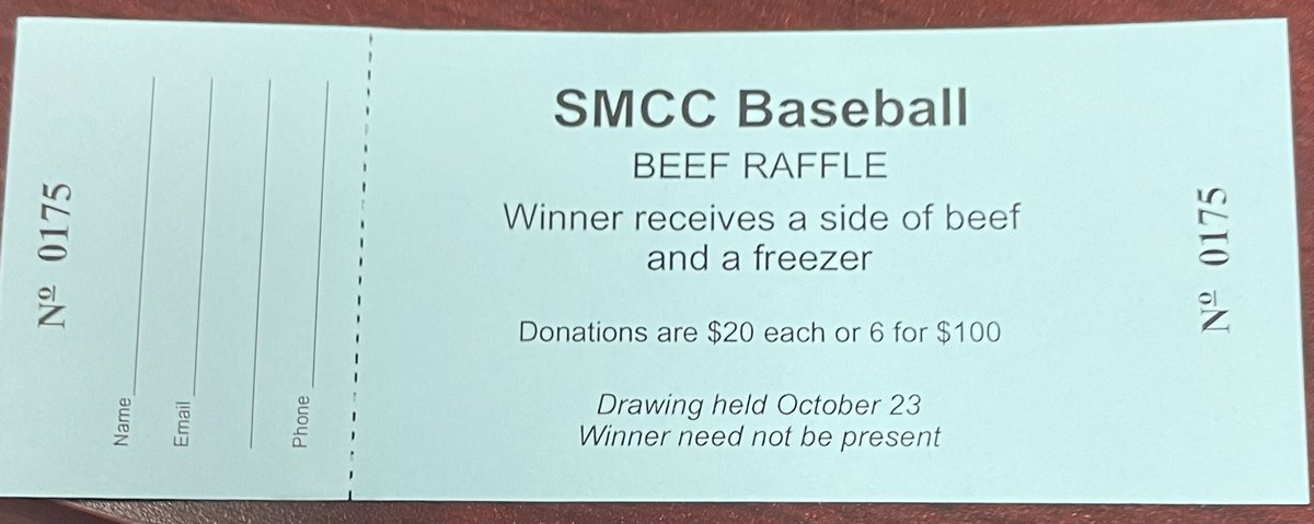 If you’re interested in buying a raffle ticket for a side of beef and an 8 cu. ft. freezer contact any baseball player, coach, or message us on here. Thanks for your support. #PROCESS