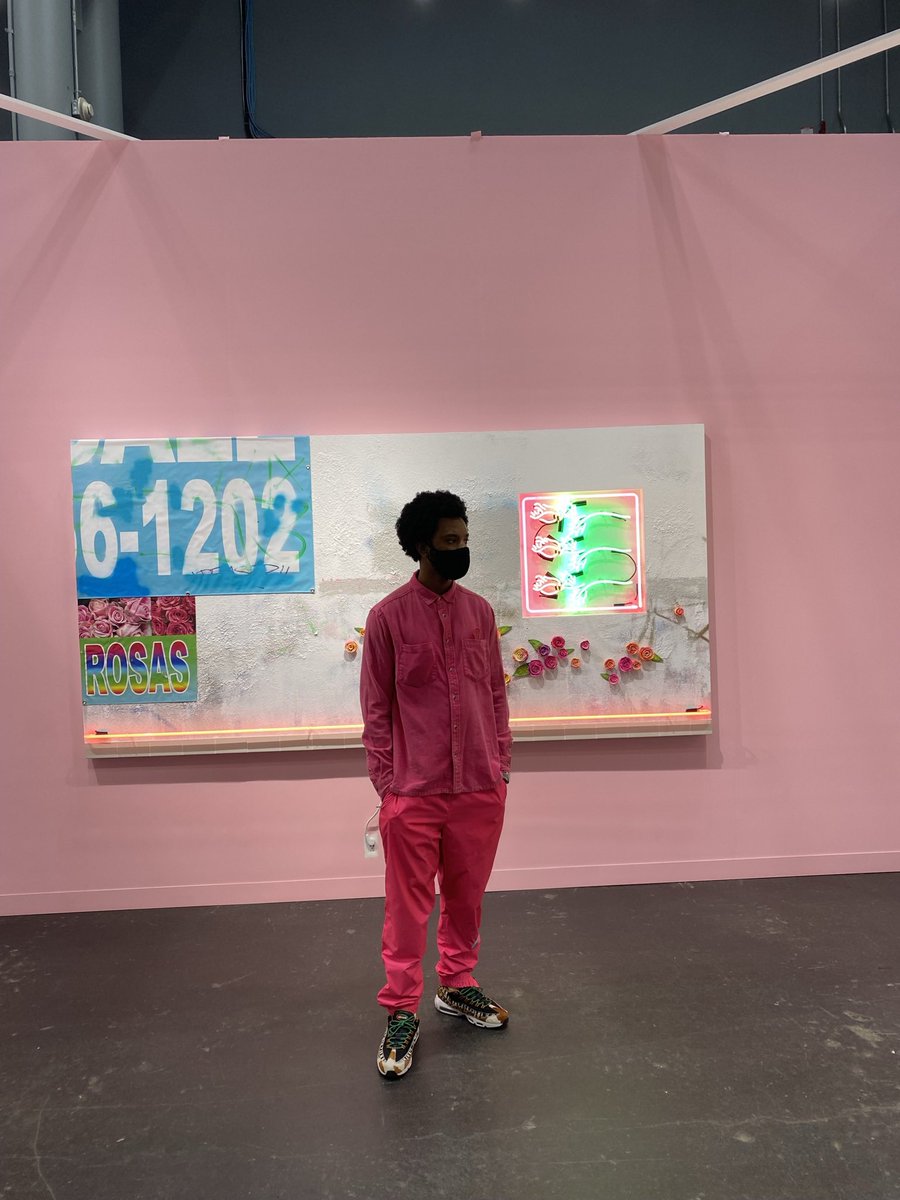 Sacha_Baumann's tweet photo. A couple of cute matchy matchy pics at the @thearmoryshow today. Big thanks to @charliejames and #PatrickMartinezStudio for a great week! https://t.co/xeq0ef06Of