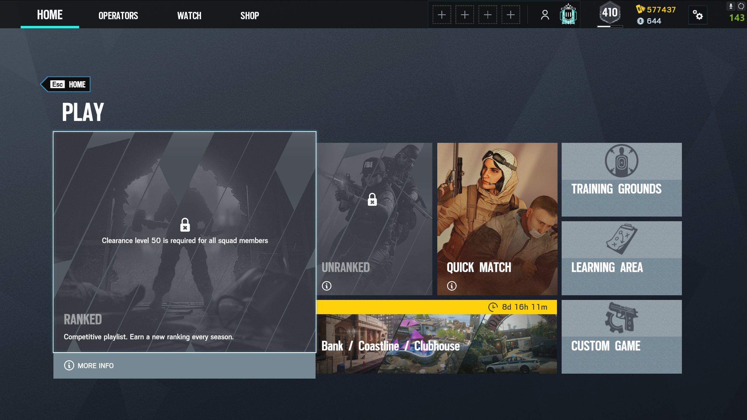 Matimi0 on X: “I have a clearance level of 410 in Siege but I can 