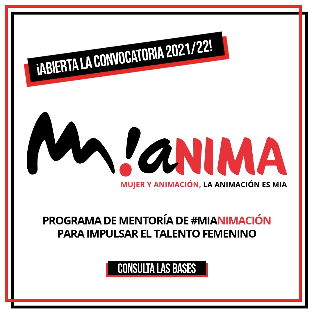 🎉¡Hoy es el gran día!¡Hoy lanzamos #MIAnima21_22!📢

¡Os lo contamos todo!
🧵👇

#MIAnima #AnimaciónEsMIA #SociasMIA #SociaDeMIA #Animación #JuntasSomosMásFuertes #Mentoría #España #Latinoamérica 
<a href="/MIAnimacion/">MIA Mujeres en la Industria de la Animación</a> <a href="/NetflixES/">Netflix España</a> <a href="/CimaImpulsa/">CIMA Impulsa</a> <a href="/EGEDA_Comunica/">EGEDA</a> <a href="/WeirdMarket/">WEIRD</a>