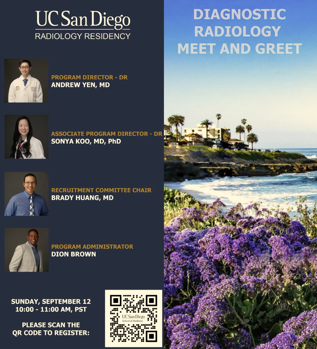 mskbradiologist (@mskbradiologist) on Twitter photo Thx to all future #Radres who attended our UCSD Virtual Meet & Greet w/ the PD & APD's. Special thx to our awesome Program Admin Dion Brown and our Chair <a href="/alexnorbash/">Alexander Norbash</a> for making everything possible! Good luck with the upcoming interview season!
<a href="/UCSDRadRes/">UCSDRadRes</a> <a href="/AndrewYenMD/">Andrew Yen</a> Thx to all future #Radres who attended our UCSD Virtual Meet & Greet w/ the PD & APD's. Special thx to our awesome Program Admin Dion Brown and our Chair <a href="/alexnorbash/">Alexander Norbash</a> for making everything possible! Good luck with the upcoming interview season!
<a href="/UCSDRadRes/">UCSDRadRes</a> <a href="/AndrewYenMD/">Andrew Yen</a>