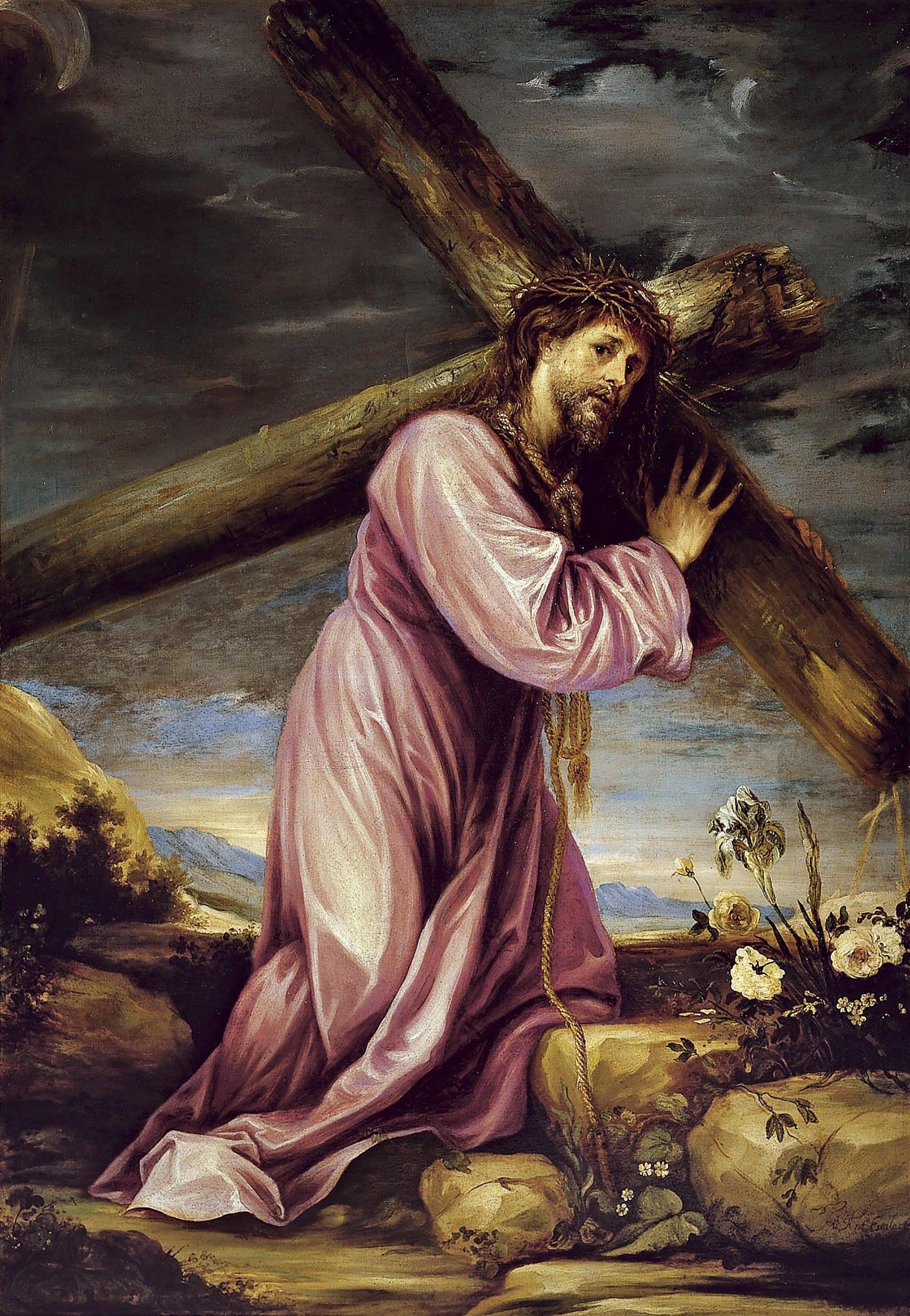 Jesus Cristo carregando a cruz