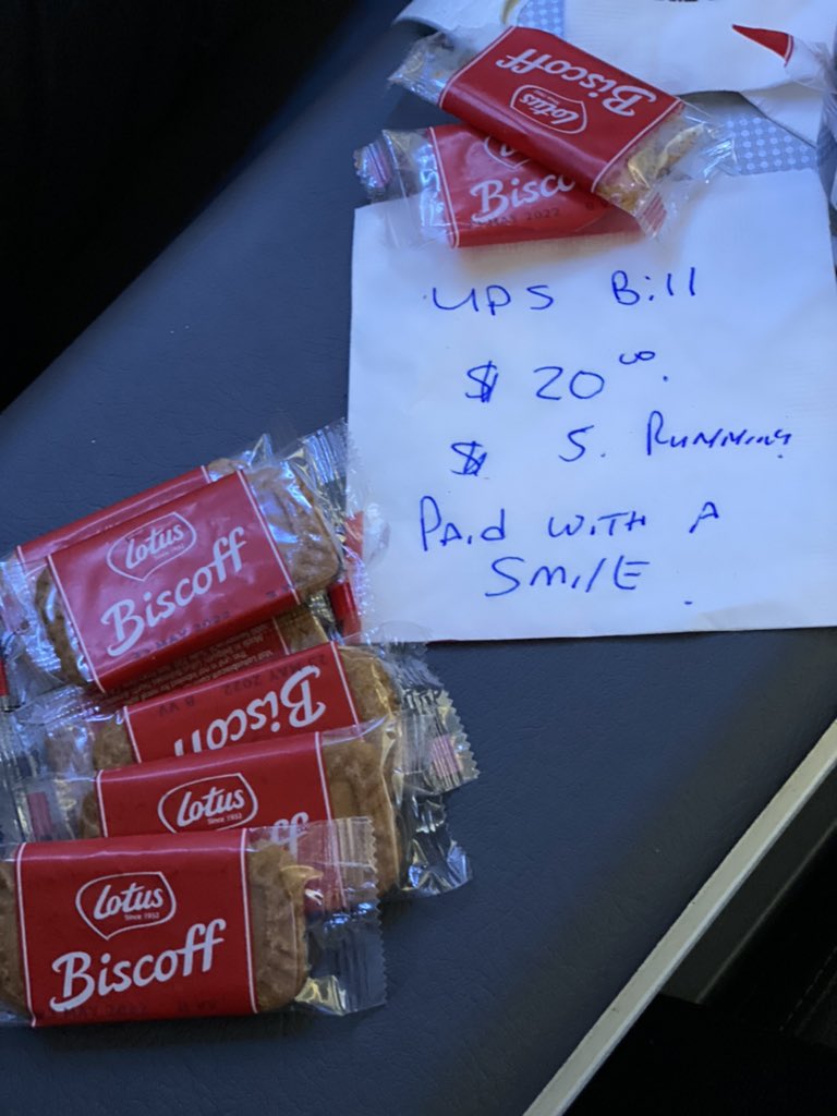 TylerLori's tweet photo. @AmericanAir Shout out to Jay Cee &amp; Leticia on AA512! I was in 1st &amp; asked if they had biscottis. Jay Cee was kind enough to go all the way to the back &amp; deliver a bunch to me, along with a UPS bill 😂 What a hoot! They were both fantastic &amp; should be recognized! #AATeam https://t.co/uGjoI66KWd