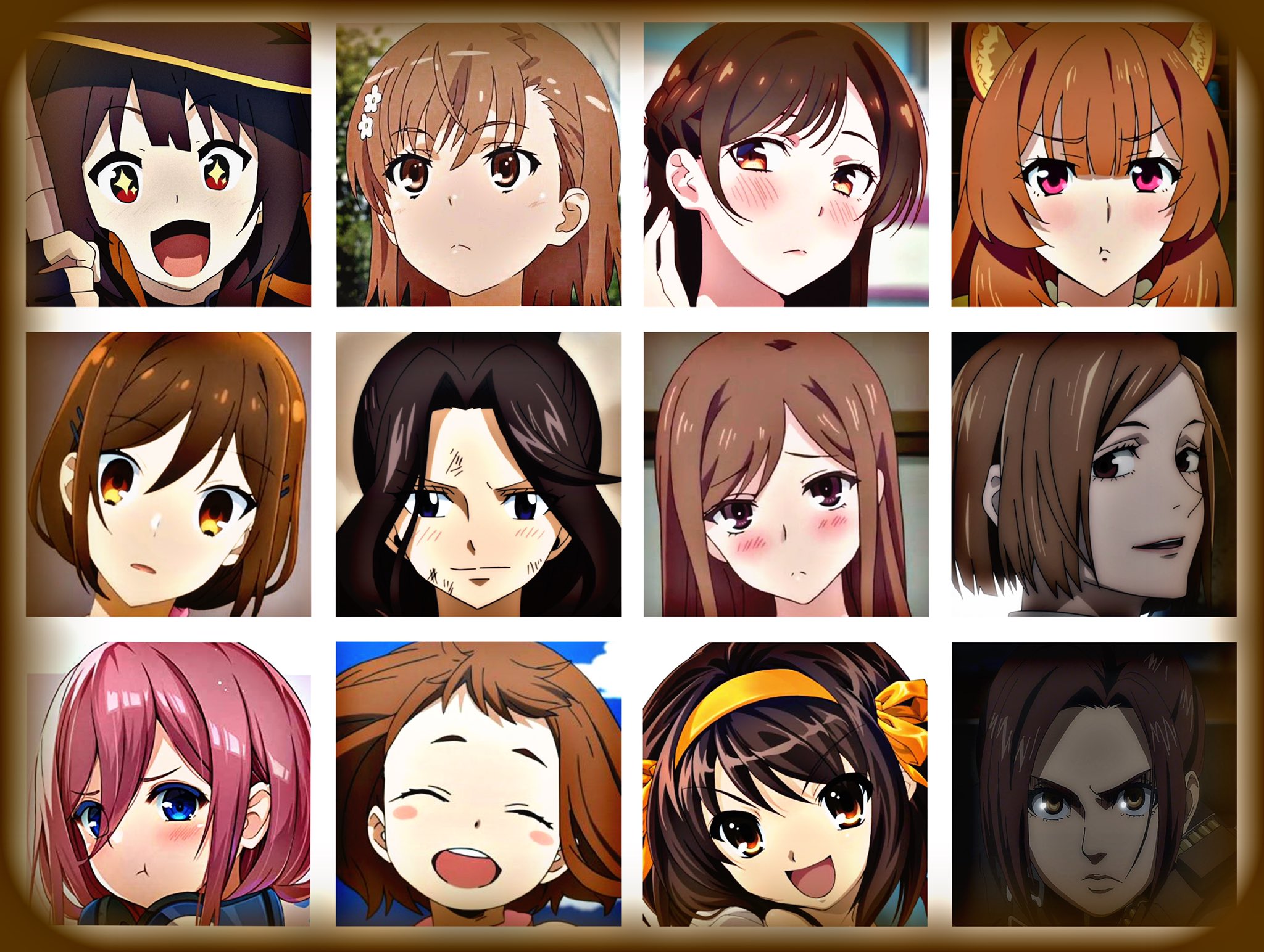 Premium Vector  A beautiful anime girl brown hair with green eyes