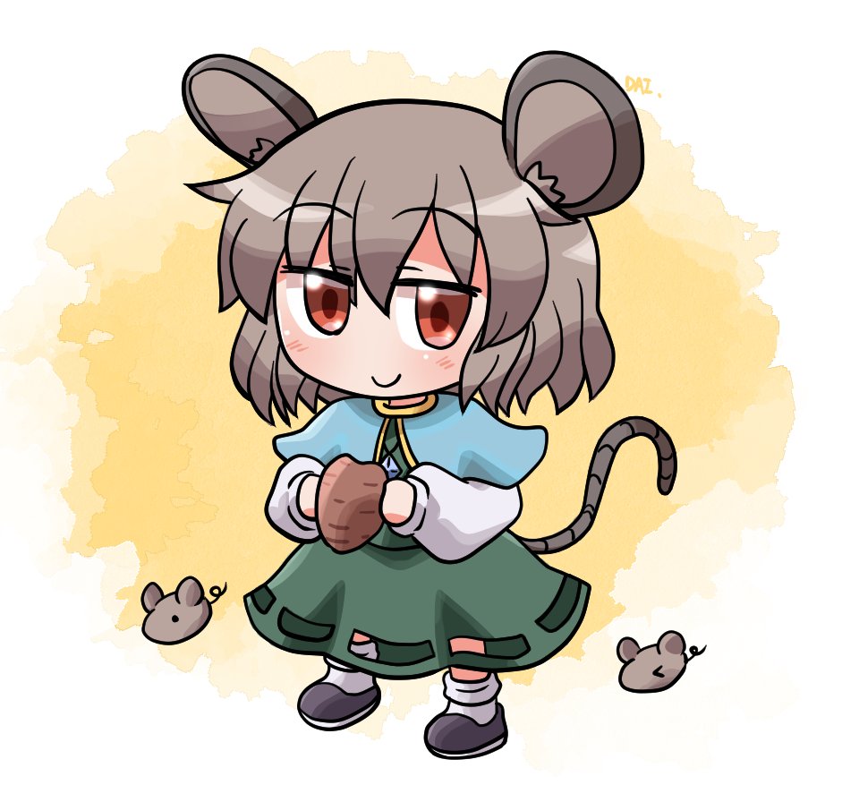 nazrin 1girl animal ears tail mouse ears mouse tail grey hair mouse  illustration images