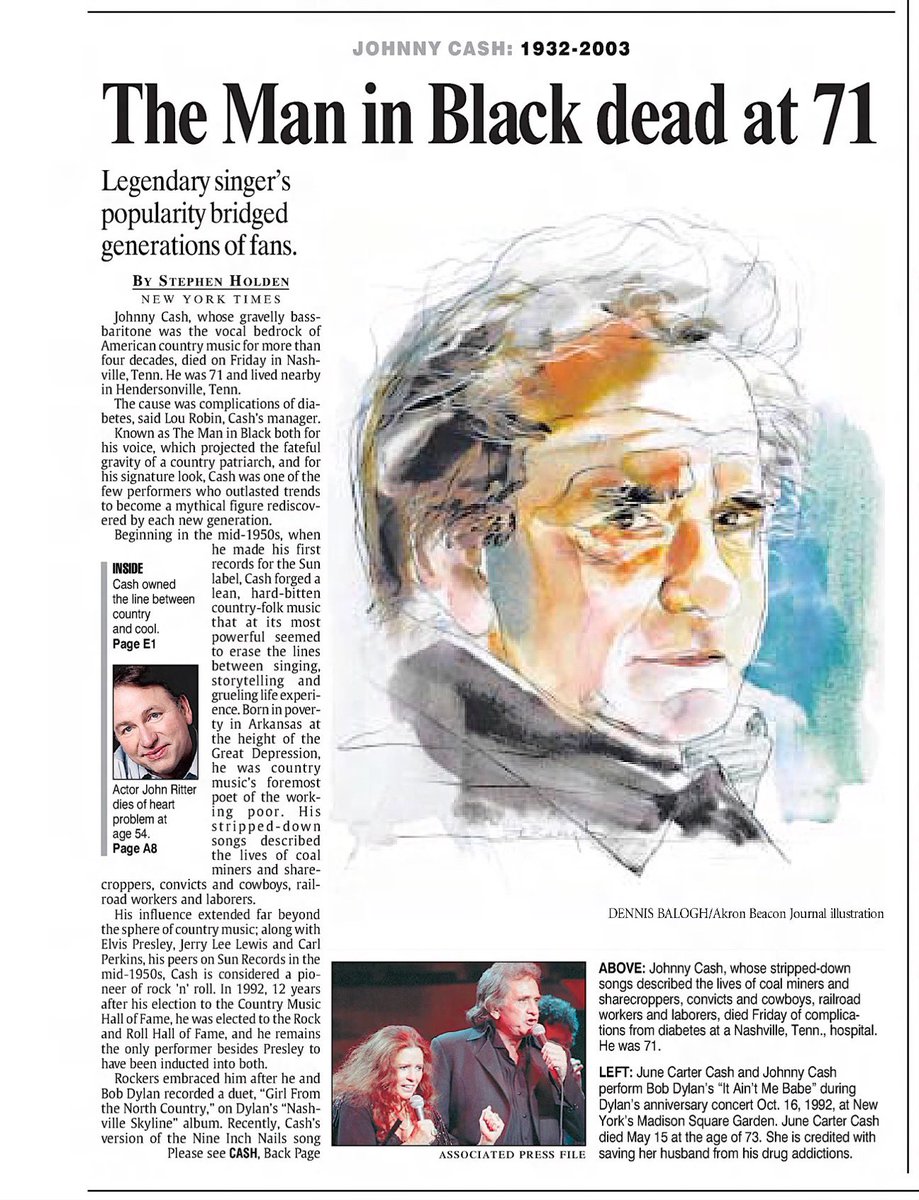 On September 12, 2003, Johnny Cash died at the age of 71, image size:919x1200