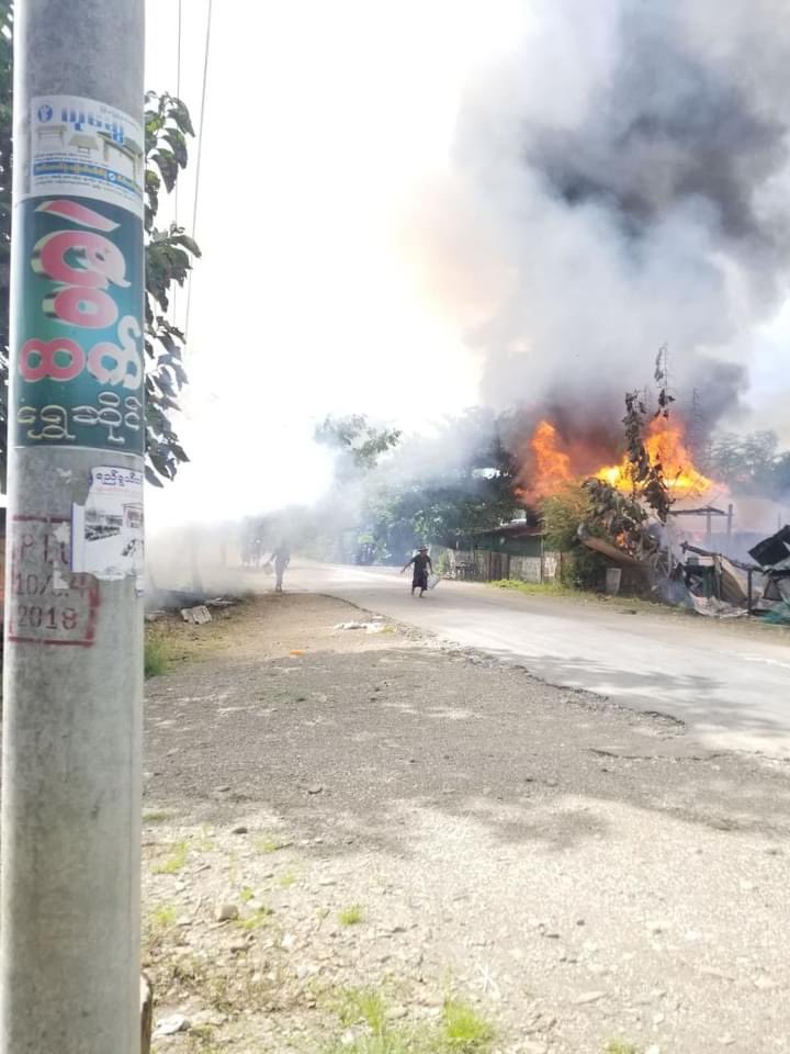 The Chindwin Post (@chindwinpost) on Twitter photo The Myanmar military accused of set fire in Namkha village, Gangaw Township, Magway region, for a second time. “40 houses were burned down by the junta on Sep.10 and now this is the second time” according to villagers. #WhatsHappeningInMyaanmar The Myanmar military accused of set fire in Namkha village, Gangaw Township, Magway region, for a second time. “40 houses were burned down by the junta on Sep.10 and now this is the second time” according to villagers. #WhatsHappeningInMyaanmar