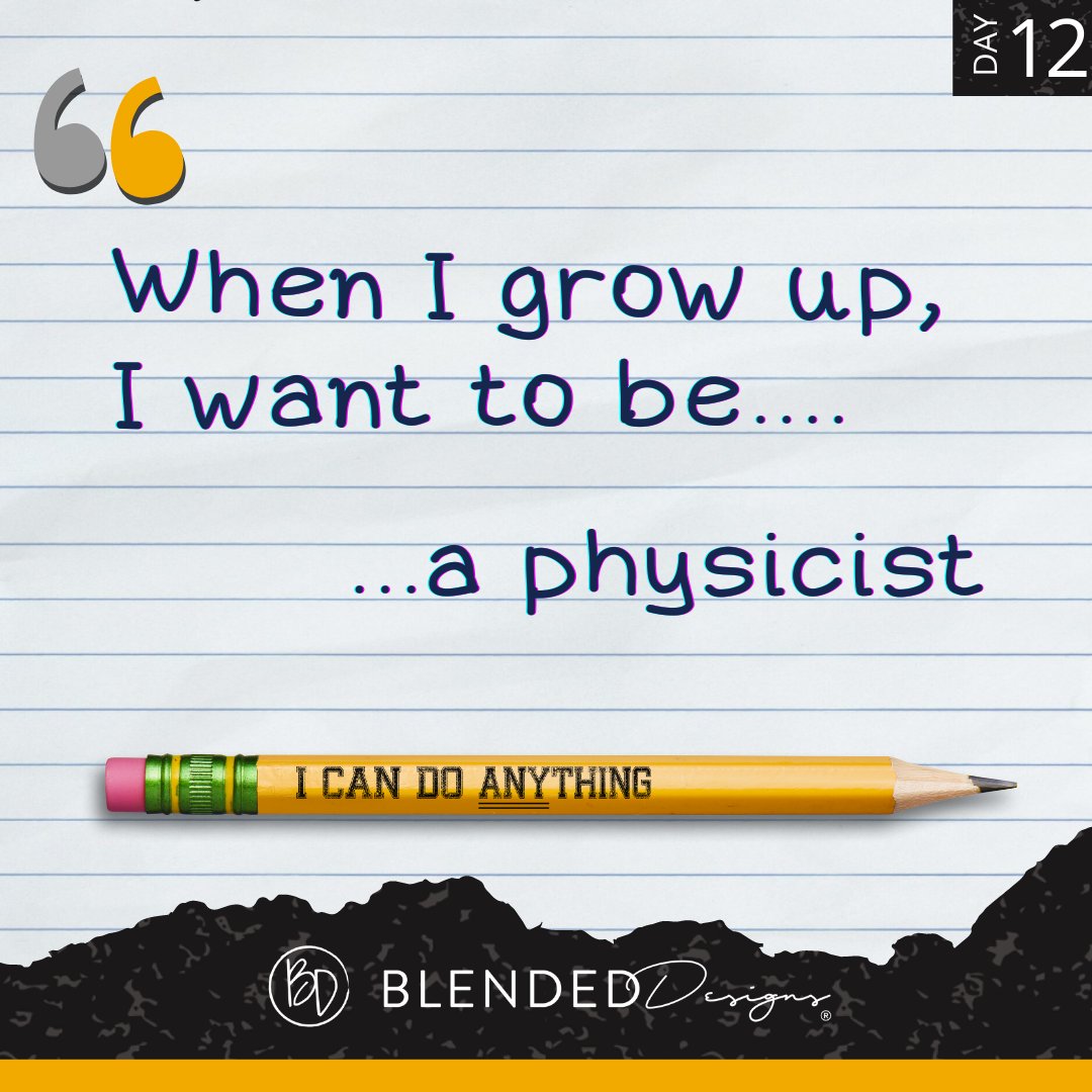 blendeddesigns's tweet photo. At BD, we always remind students to say #ICanDoAnything. When we ask kids what they want to be when they grow up, let's make sure we help them reach their goal by understanding what it takes to be whatever they aspire to be.⠀⠀
⠀⠀
Today's #WhenIGrowUp profession is...PHYSICIST https://t.co/Yrlf8Rk9d4