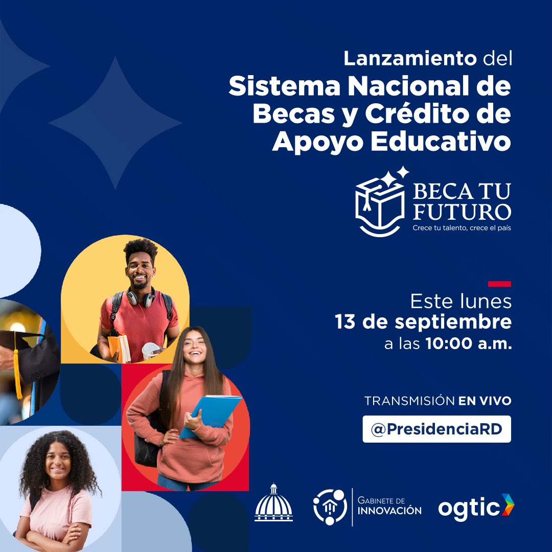 #EstamosCumpliendo con la promesa de dar más oportunidades a nuestros jóvenes.
 
No te pierdas la puesta en marcha del Sistema Nacional de Becas y Crédito de Apoyo educativo este lunes 13 de septiembre a las 10:00 a.m.
 
¡Crece tu talento, crece el país!
#BecaTuFuturo
