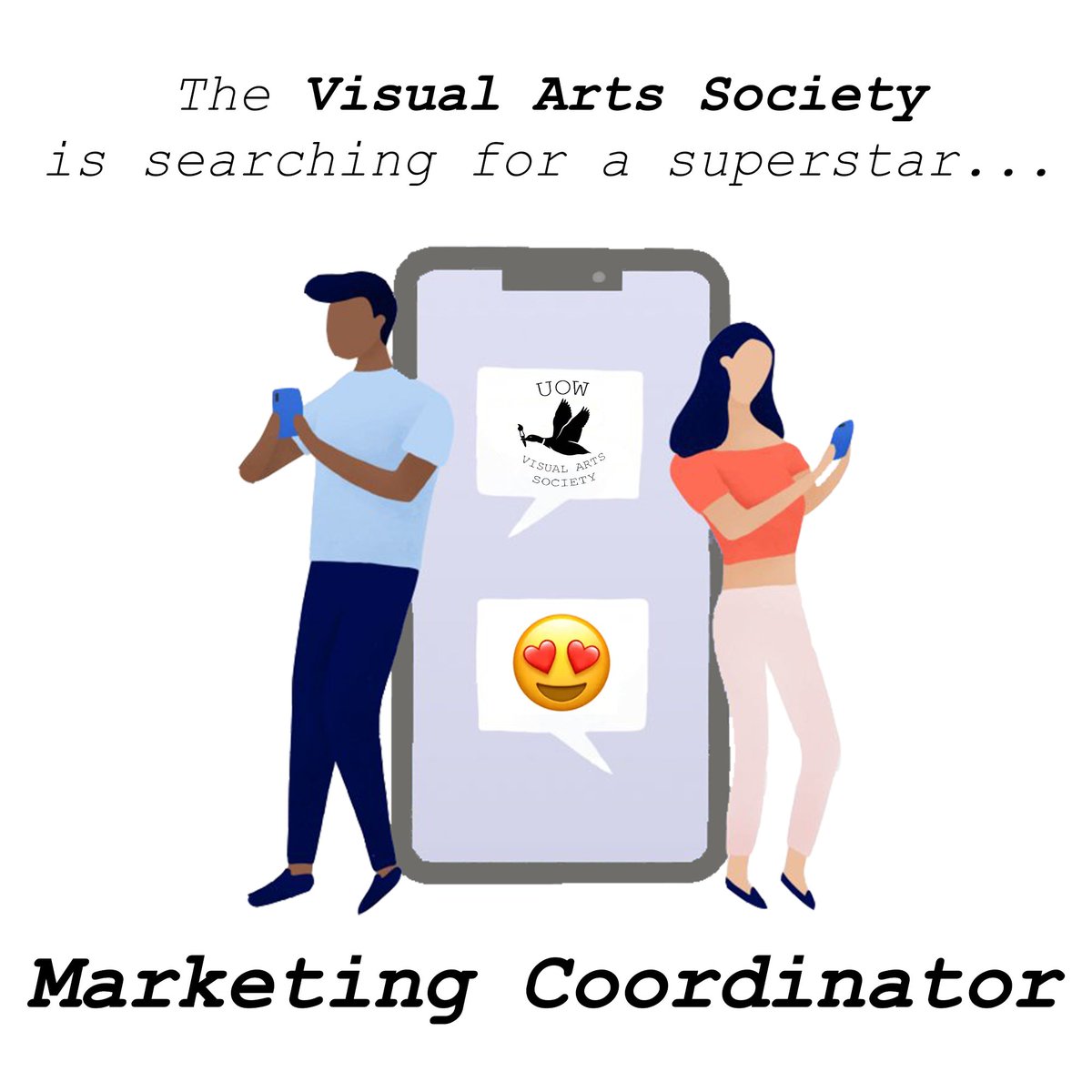 uowvisualarts's tweet photo. Studying marketing and love art? 📢

The Visual Arts Society is looking for a superstar marketing coordinator to join the executive team!🌟

More information in bio 💻

#BCM111 #BCM114 #BCM116 #BCM206 #BCM215 #BCM216 #BCM241 #BCM289 #BCM302 #BCM303 #BCM304 #BCM313 #BCM320 #BCM333 https://t.co/ljtQLaZIKx