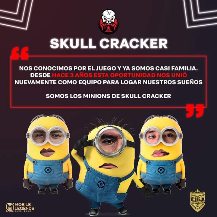 mlbblatam's tweet photo. Este es @Skullcrackerec 👏🏽
Nos vemos en 30 minutos para el evento LATAM Championship rumbo a la M3
#Mada🇲🇽
#Zayt🇲🇽
#Rosa69🇪🇨
#Ramiel🇲🇽
#Zultra🇲🇽
¨Hace casi 3 años nos unimos en Mobile Legends: Bang Bang, hoy somos familia¨ https://t.co/8F9istwyBQ