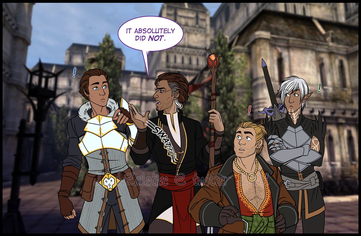 ArtZolstice's tweet photo. sebastian we know you mean well but hawke hasn't slept in three days so forgive him for his grumpiness, please

i saw this quote over on one of those incorrect dragon age quotes blogs a few weeks ago and just had to make a silly comic about it oops

#DragonAge (1/2) https://t.co/psQQMAZi8Z