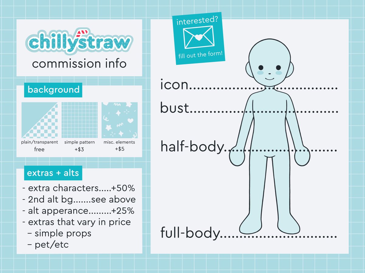 chillystraw's tweet image. ⭐️ My c*mmissi*ns are OPEN ⭐️
    RT’s are greatly appreciated!

💌 visit the form below to submit an order

🧵 more info in the thread

Thank you for looking!